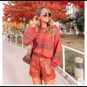 Faux Leather Paperbag Shorts